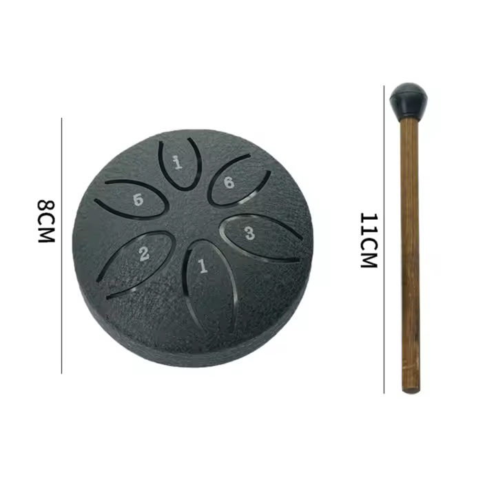 Steel Tongue Drum De 3 Pulgadas Con 6 Notas Instrumento De Percusión Balmy Drum Con Mallets Para Meditación Yoga Principiantes Profesionales Familia - 1