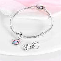 925 Plata Esterlina Encantador Gato Uña Rosa Charms Bolas Para Pulsera Original 3mm Joyería Fina Hecha a Medida Cumpleaños Fiestas Aniversarios Bodas Compromisos - details 9