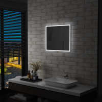 vidaXL Espejo de Pared de Baño con LED Accesorio de Maquillaje Tocador Dimensiones 60 x 50 cm, 80 x 60 cm, 100 x 60 cm - details 0