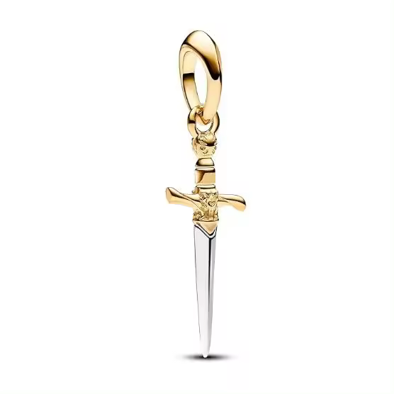 Pandora Juego de Trones Colección con diseño de la Espada Aguja de Arya en Plata de ley y Chapado en oro de Quilates, Viene con Caja original. - 1
