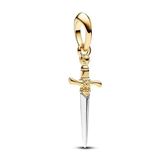 Pandora Juego de Trones Colección con diseño de la Espada Aguja de Arya en Plata de ley y Chapado en oro de Quilates, Viene con Caja original. - 1