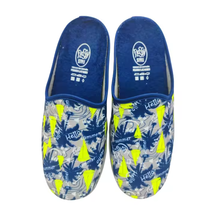 Zapatillas de casa para hombre de verano con puntera cerrada Marca Flossy cómodas, flexibles, ligeras y gran confort , con plantilla extraíble y suela perfumada , antideslizante , fabricadas en España ,suaves y tiernas. Calzado para el hogar ideal - 1