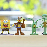 Figuras De Acción SpongeBob Para Niños Juguete De Bob Esponja Cangrejo Jefe Patricio Decoración De Pecera Bandai PVC 3.5-14.5cm - details 17