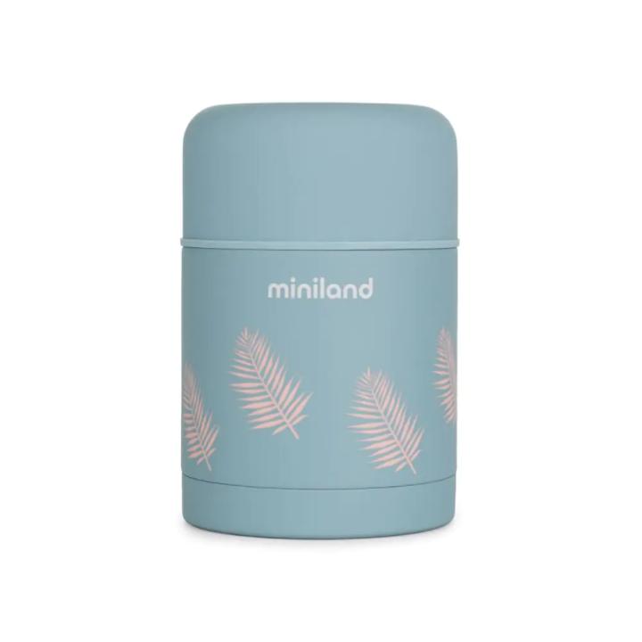 Miniland termo solidos  600 ml food thermy leaves rosa y palm azul