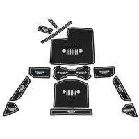 Alfombrilla De Goma Roja Blanca Para Interior De Coche Accesorios De Estilo Para Jeep Wrangler JL 2018-2023 Mat De Taza Decoración Para Puerta - details 1