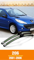 Limpia Parabrisas Delantero Plegable DUZIKMI Para Peugeot 206 2001-2006 Láminas De Limpieza De Ventosa Natural De Goma Negro Verde Accesorios De Ventana Delantera 26+16 - details 0
