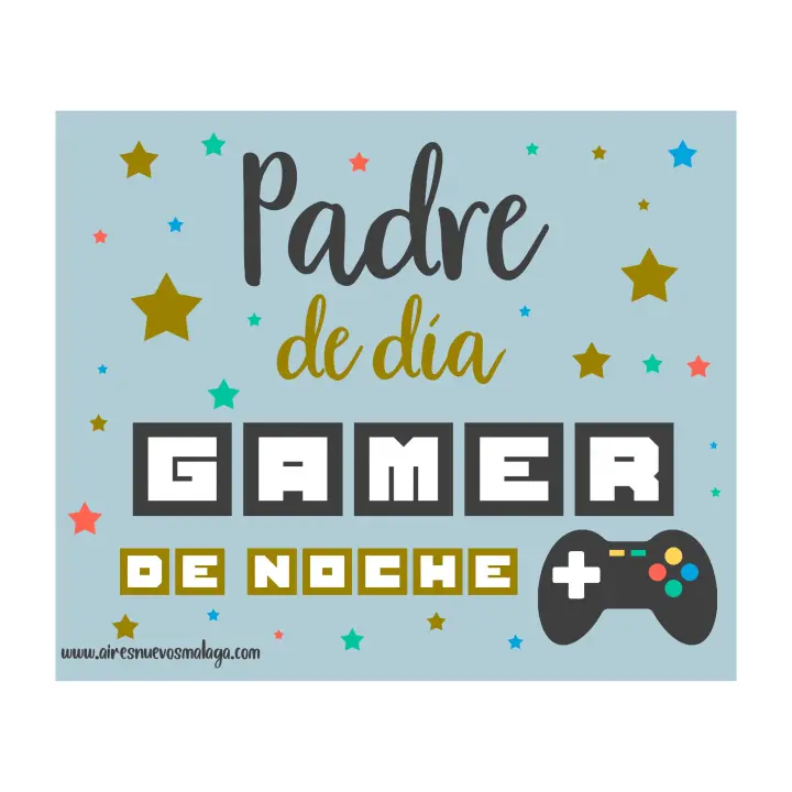 Alfombrilla de ratón para papá "Padre de día, gamer de noche". Aires Nuevos. Regalos. Día del padre. Original. Personalizados. Diseños propios.  Un regalo que no falla. Porque papá se lo merece. - 1