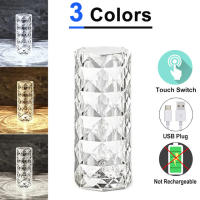 Lámpara De Mesa De Rosas De Cristal LED Con Control Remoto Y USB Luz Nocturna Romántica De Diamantes Decoración En 16 Colores - details 2