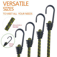 4pcs/set Cordel Elástico Engrosado Para Acampar Cuerda De Ajuste Para Sujeción De Tentación Y Empaque De Maletas 60cm Duradero - details 0