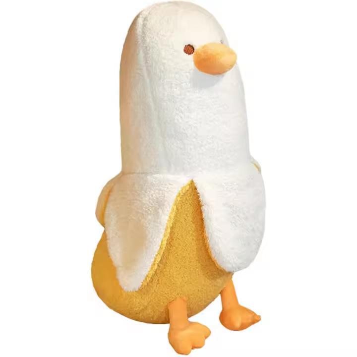 Plush de Pato Banana, Juguete de Plush de Animales, Gift de cumpleaños adorable estereoscópico, almohada para dormir de Pato banana de Dibujos animados (50 cm) - 1