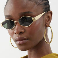 Gafas De Sol Para Mujer Estilo Vintage 2024 Marcas Distintas Marco De Metal Único Punk Gafas De Ojos Unisex Diseño Poligonal - details 2