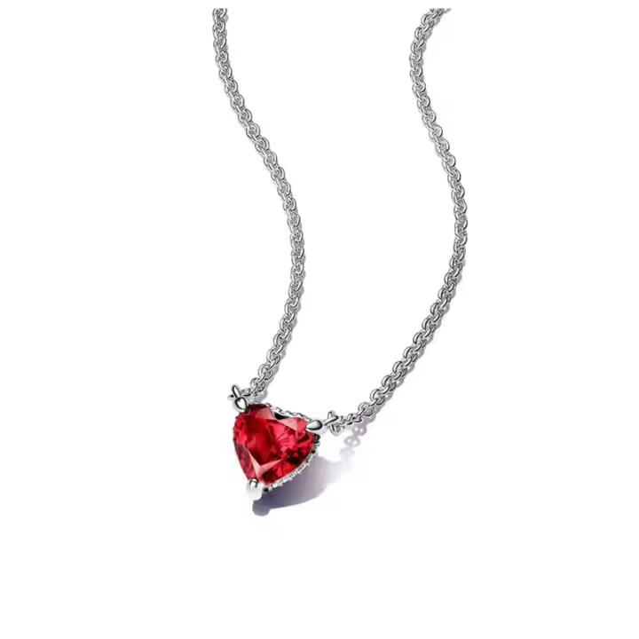 PANDORA Collar Timeless 392542C01-45 Corazón rojo, Plata esterlina, Circonia cúbica - 1