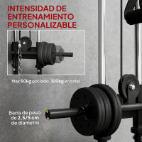 SPORTNOW Máquina Polea Alta y Baja de Pared, de Doble Polea Ajustable en 15 Posiciones, Máquina de Musculación, Multifunción Lat Pulldown para Entrenamiento de Fitness en Gimnasio, Casa - details 5