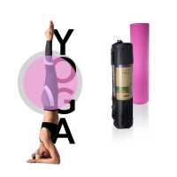 Ociodual Esterilla Yoga antideslizante con Correa de hombro y Bolsa de Transporte, Pilates, Fitness, Yoga mat, TPE Ecológico + Algodón, Colchoneta gimnasia, Rosa/Rosa Claro, 183cm X61cm X6mm - details 4