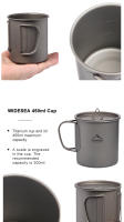 Taza De Camping Widesea De Titanio Para Viajes Y Picnics Utensilios De Mesa Para Exterior Sin Plegable Capacidad De 0.6L - details 7