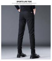 Pantalones Casuales Para Hombre Invierno Terciopelo Grueso Cálido Ajustados Estilo Recto Elásticos Pantalones Largos Para Jóvenes - details 6
