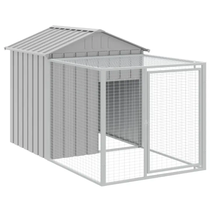 vidaXL Gallinero con Corral Jaula de Gallinas Acero Galvanizado Color Gris claro,  Antracita, y mas - 1