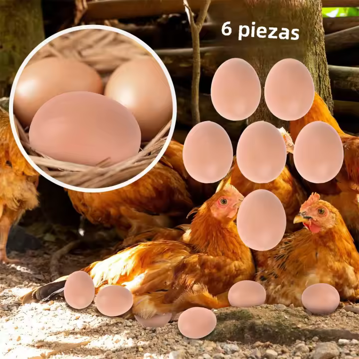 6pcs Huevos De Plástico Para Casa De Pollo Pequeños Accesorios Para Jaulas De Animales De Granja Suministros De Cerdos Y Peces - 1