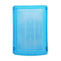 Mini caja de almacenamiento de plástico translúcida tipo cajón, azul, 3 capas - details 4