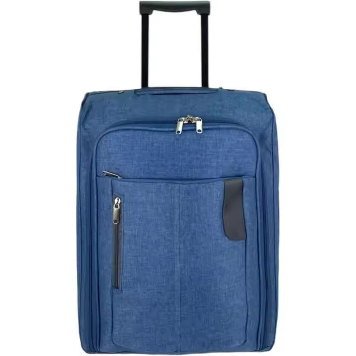 COSHANO Maleta de Tela Trolley Equipaje de Mano Cabina Viaje avión Plegable con Ruedas, aceptatada por Todas Las aerolineas (Azul) - 1