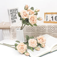 Kahaul Flores Artificiales Bellas Rama De Rosas Vaso Para Decoración De Hogar Y Boda Plantas Falsas Retro Para Jardín Disposición Decorativa - details 3