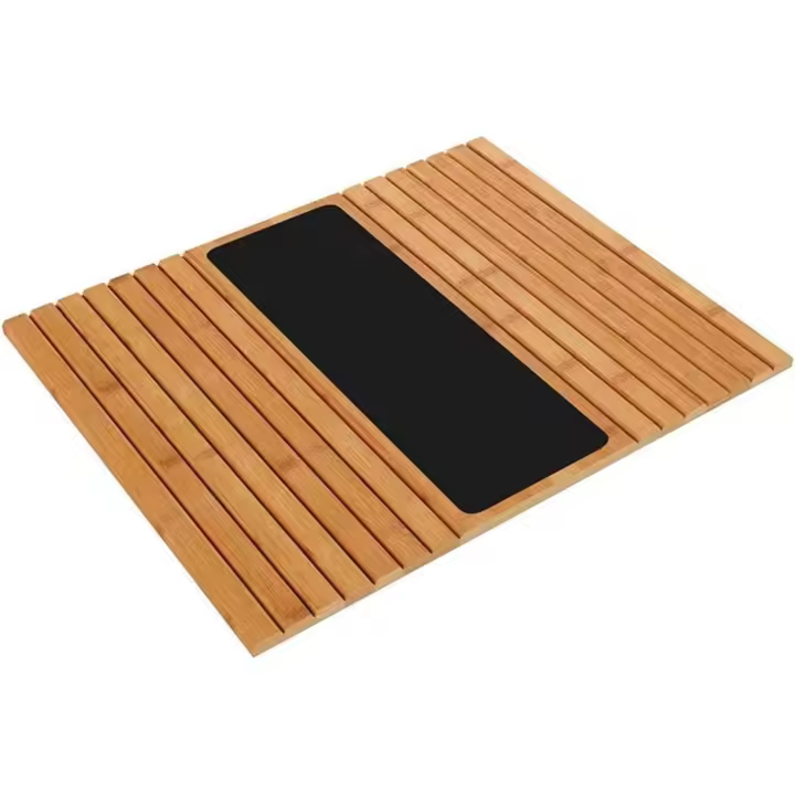 PHANE Bandeja de Bambú para Sofá, Posavasos para Reposabrazos, para Bebidas y Aperitivos, Mesa Antideslizante, Protector para Bebidas - 1