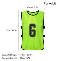 Chalecos De Fútbol Para Adultos 6/12 PCS Rápido Secado Uniformes De Equipo Entrenamiento De Fútbol Con Números Vests De Práctica - details 4