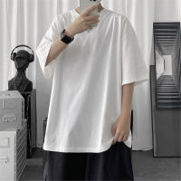 Camiseta De Algodón Para Hombre Estilo Coreano Hip-hop Casual Clásica De Verano Manga Corta Sólida En Negro Y Blanco - details 4