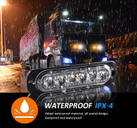 Luz De Advertencia Estroboscópica Para Coche Y Camión 6 LEDs En Blanco Azul Rojo Amarillo Farol De Emergencia Universal 12V 24V - details 12