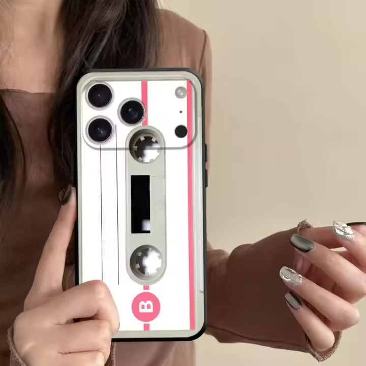 Funda Para iPhone Retro De Cinta Magnética Compatible Con Modelos 7 8 11 12 13 14 15 16 17 pro Max XR XS Mini Painted Phone Case - 1