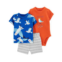 Nueva ropa infantil de verano para niños, bebés y niños pequeños, pantalones cortos de manga corta, camisetas, trajes de tres piezas. - details 31