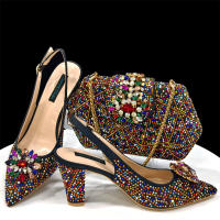 Sandalias De Fiesta Verdes Con Zapatos De Tacón Alto Y Bolso De Venus Chan Estilo INS Punta Redonda Brillante Elegantes Para Mujer - details 54
