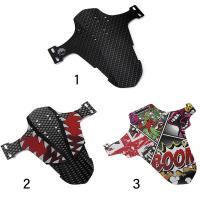 Defensas De Bicicleta Frontales Y Traseras Mudguard Accesorios De Ciclismo Guardia De Barro Portátil Con Patrón Impreso Fijación Sencilla Piezas De Bicicleta De Plástico PP5 Fibra De Carbono - details 0