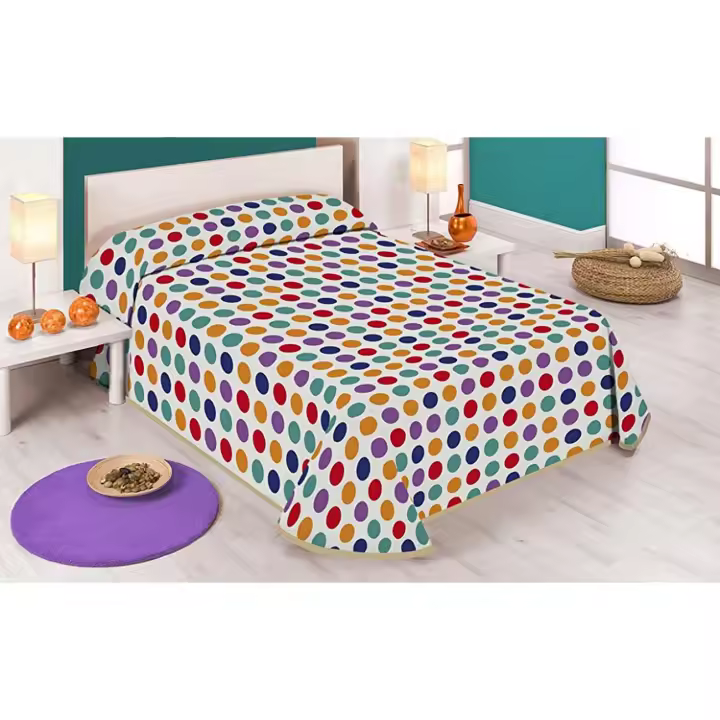 SABANALIA - Colcha estampada Spoty (Disponible en varios tamaños) | Colcha ideal para primavera y verano | Producto ligero y decorativo - 1