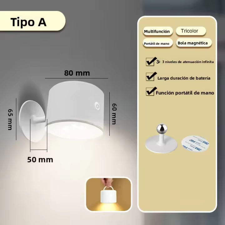 Lámpara De Escritorio LED Multifuncional Recargable Type-C 3 En 1 Portátil Para Estudio Oficina Y Dormitorio Con Luz Nocturna Y Control Remoto - 1