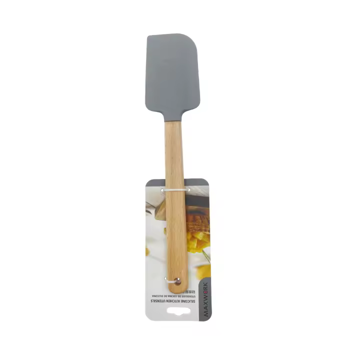 MAXWORK Espátula de silicona de grado alimentario, espátula convexa, espátula para nata con mango de madera 28 cm,, antiadherente, utensilios para pastelería - 1