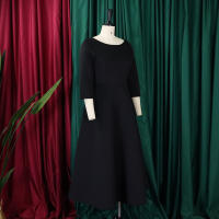 Vestido Elegante Para Mujer 2024 Moderno Cuello Redondo Tres Cuartos Ajustado a La Cadera A-Line Midi Fiesta Cumpleaños Cena Boda - details 26