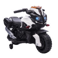 HOMCOM Moto Eléctrica para Niños de 18-48 Meses 6V con Faros Bocina 2 Ruedas de Equilibrio Velocidad 3 km/h Avance y Retroceso Motocicleta de Juguete Carga 25 kg 88,5x42,5x49 cm - details 0