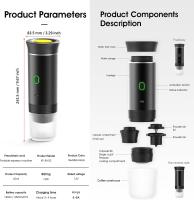 Cafetera Eléctrica Portátil con Función de Calentamiento, Carga USB, Diseño de Bomba, Adecuada para Camping, Senderismo y Aventura - details 1