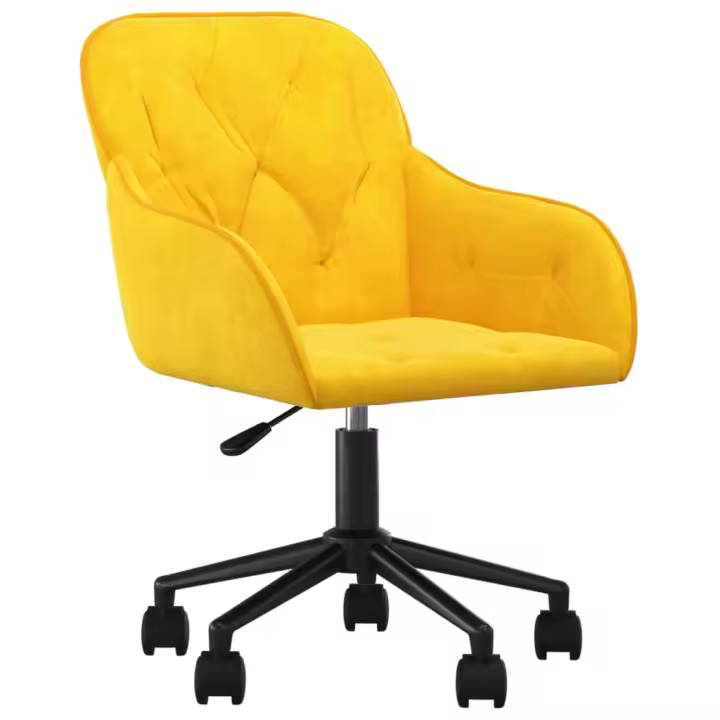 Silla de Oficina giratoria de terciopelo Amarillo - 1