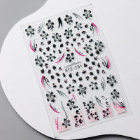 Pegatinas De Uñas Adhesivas Con Diamantes Estilo Cheetah Y Flores Decoraciones Holográficas Para Manicura Artísticas Tamaño 10.2x6.5cm - details 7