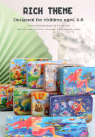 Juegos De Rompecabezas De Madera Cartoon 60 Piezas Con Caja De Hierro Educativos Para Niños Interacción Padres-Hijos Regalos - details 5