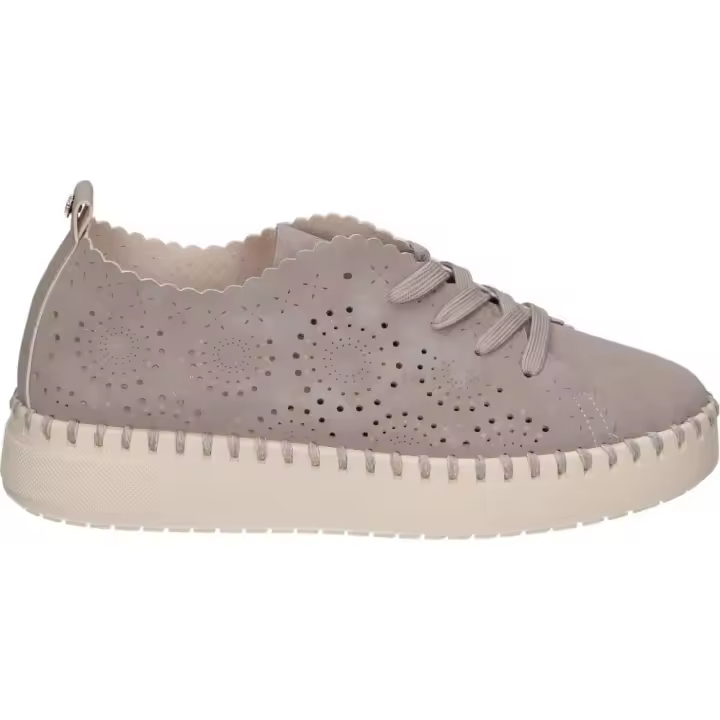 CHK10 | Zapatos Casual CHIKA10 Carmen Up 01 para Mujer – Zapatos Planos en Color Taupe con Detalles – Zapatos con Cordones – Estilo Casual – Cómodos – Versátiles – Planos – Combinables – Moda - 1