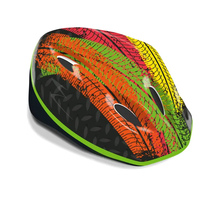 Casco infantil bicicleta, con diseño Tracks (4324) Casco deportivo y ergonómico. Con almohadillas para mayor comodidad. Ligero y fácil de llevar. Calidad al mejor precio. De acuerdo a la normativa CE. +3 años - 1