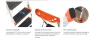 SONGMICS Escalera de 3 Peldaños, Escalera de Aluminio Plegable, Peldaños de 12 cm de Profundo con Ranuras, Pies Antideslizantes, Carga de 150 kg, Negro y Naranja - details 1