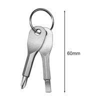 2pcs Herramientas De Reparación Multifuncionales En Forma De Llave Con Bolsillos Portátiles EDC Para Exteriores Phillips Slotted Destornillador De Cadena De Hierro Fundido - details 9