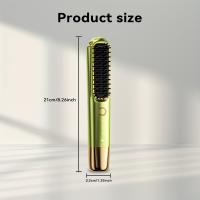 Planchas del pelo，Alisador de pelo eléctrico, verde oliva con acentos dorados rosados, herramienta de alisado cerámico con 3 ajustes de temperatura, batería de litio recargable USB de 4000mAh, estilizador de pelo portátil de 22W, regalo ideal para mujeres - details 1