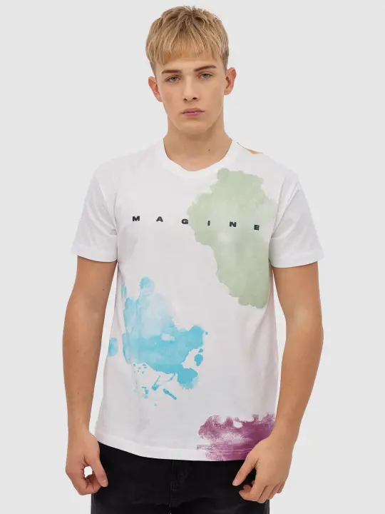 Camiseta de estilo urbano con estampado de acuarela en tonos llamativos, perfecta para destacar INSIDE - 1