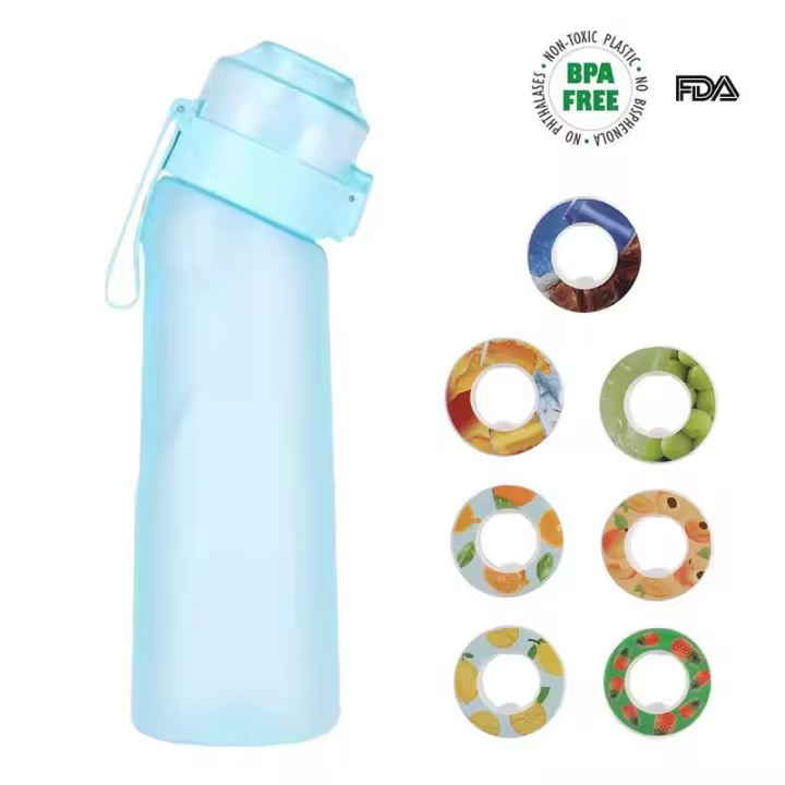 650ml arrancador del aire encima de la taza del agua del sistema para el deporte que acampa Kr Botella de agua con sabor con 7 vainas de sabor Air Water Up Bottle - 1