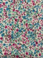 Tejidos Ortuño- Tela flores Fucsia rosa y azul de algodón, patchwork,  prendas infantiles, decoración hogar ,manualidades, complementos 1 m x Ancho 1.50m - details 1